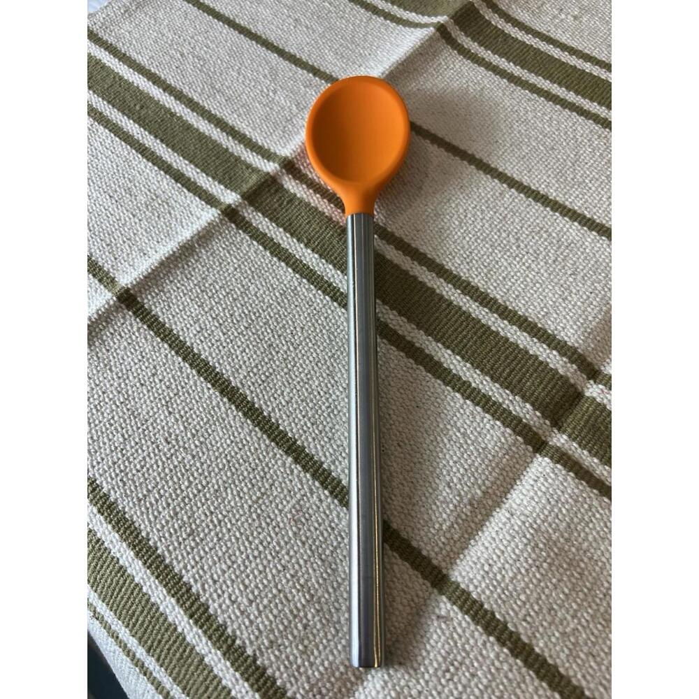 Tovolo 12 Inch Silicone And Stainless Steel Mixing Spoon In Orange And Silver